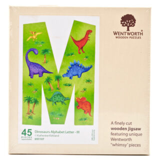 43pc Wentworth Wooden Jigsaw Puzzle Children's Dinosaur Alphabet Letter V 