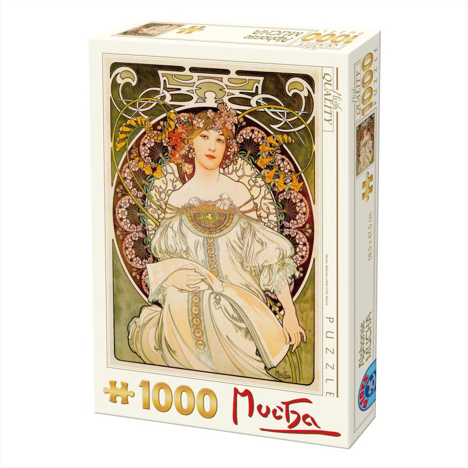 Flame Tree – Puzzle Artistico Per Adulti: Alphonse Mucha - Reverie, 1000 Pezzi, Con Poster A4