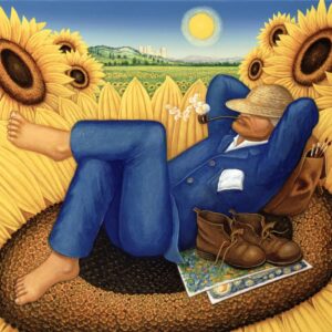 Alternative view of Van Gogh's Sunflowers 500-Pieces